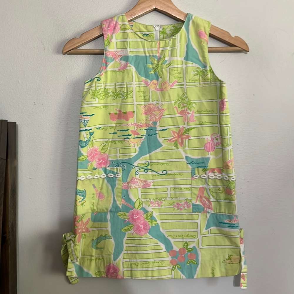 Vintage White Label Lully Pulitzer Map to Miami Shift Dress